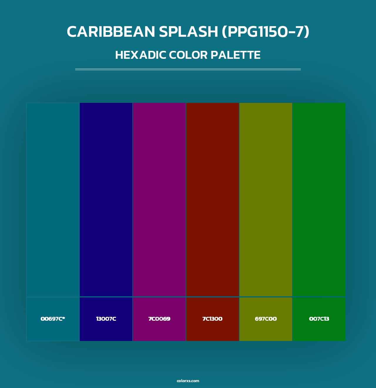 Caribbean Splash (PPG1150-7) - Hexadic Color Palette