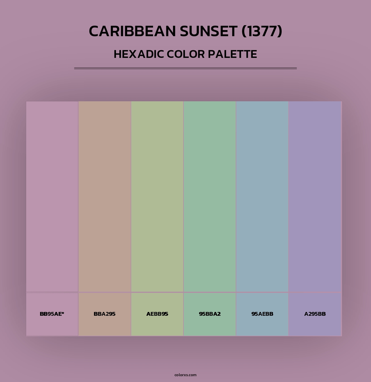 Caribbean Sunset (1377) - Hexadic Color Palette