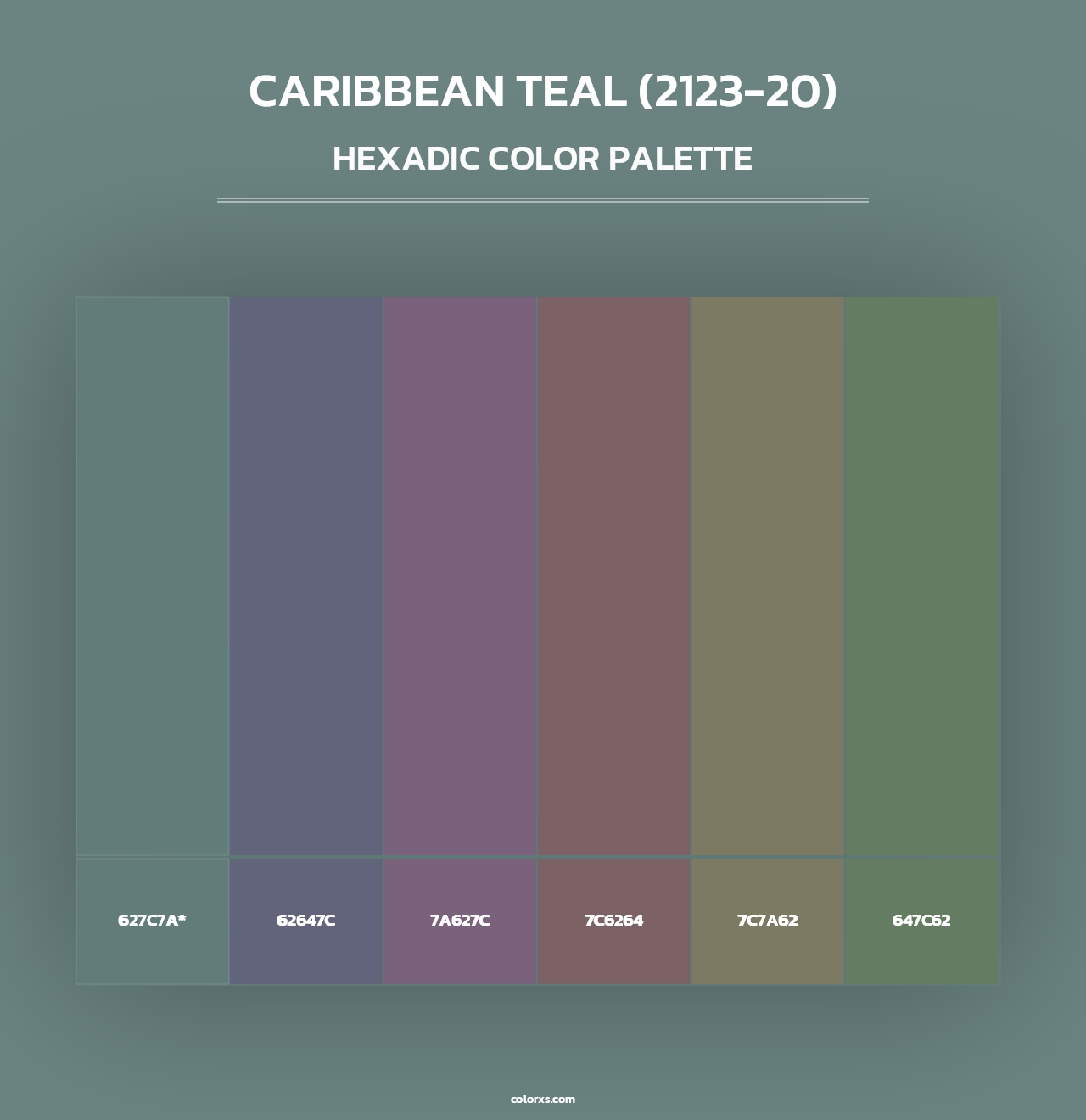 Caribbean Teal (2123-20) - Hexadic Color Palette