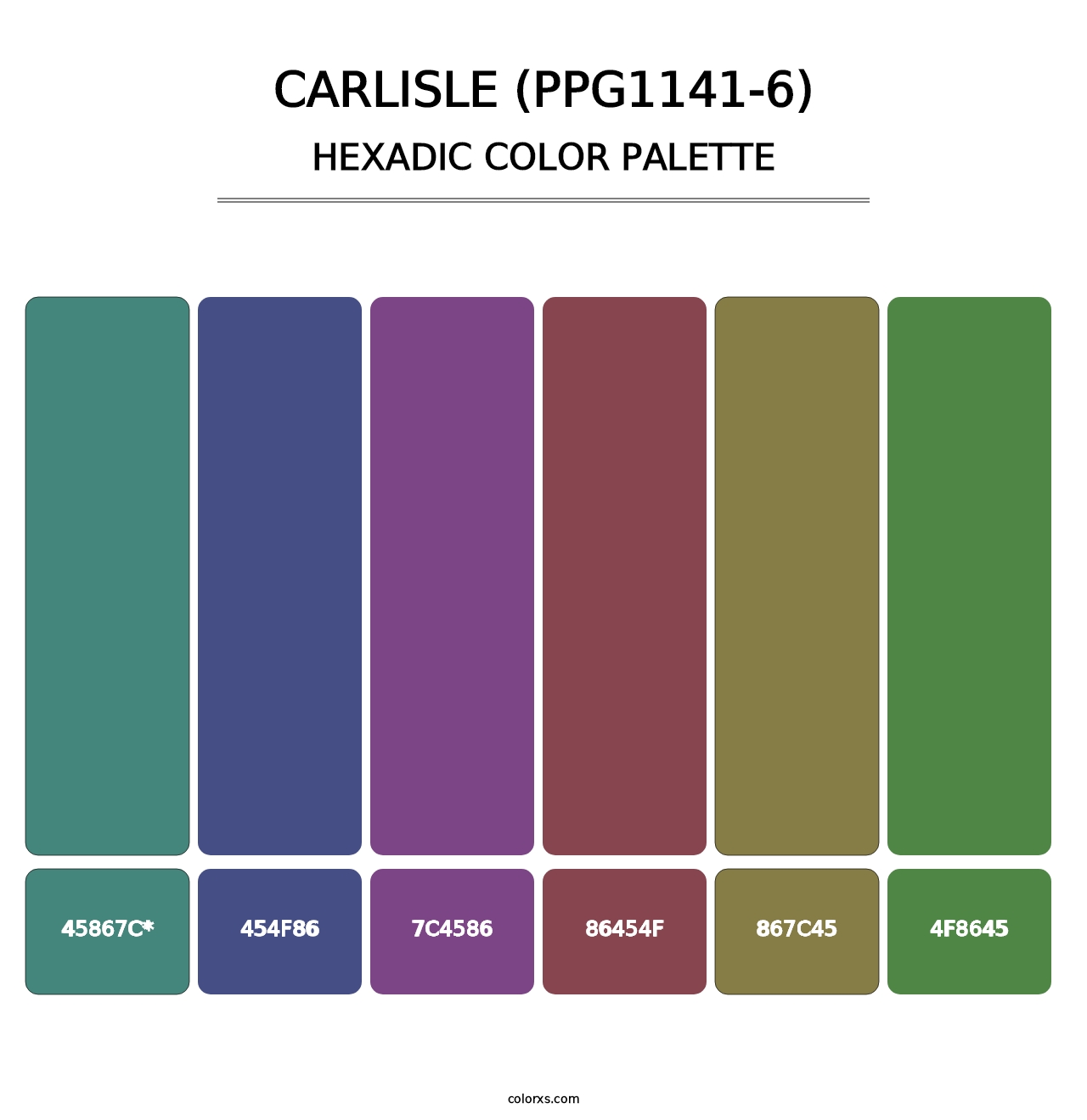 Carlisle (PPG1141-6) - Hexadic Color Palette