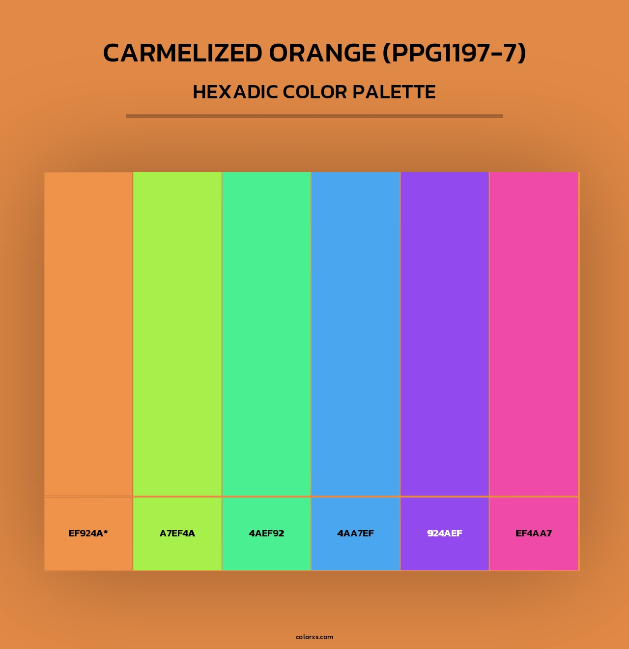 Carmelized Orange (PPG1197-7) - Hexadic Color Palette