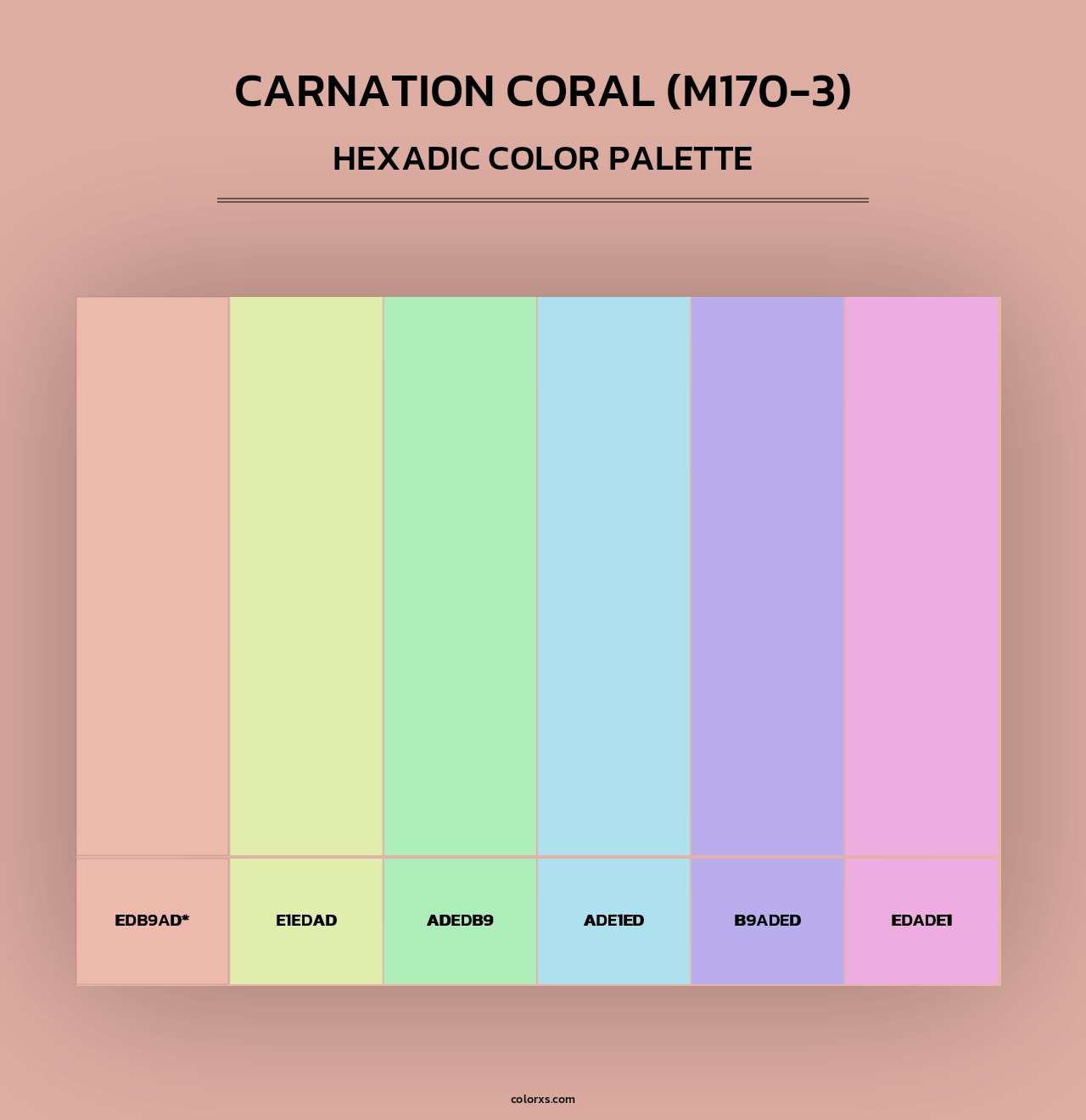 Carnation Coral (M170-3) - Hexadic Color Palette
