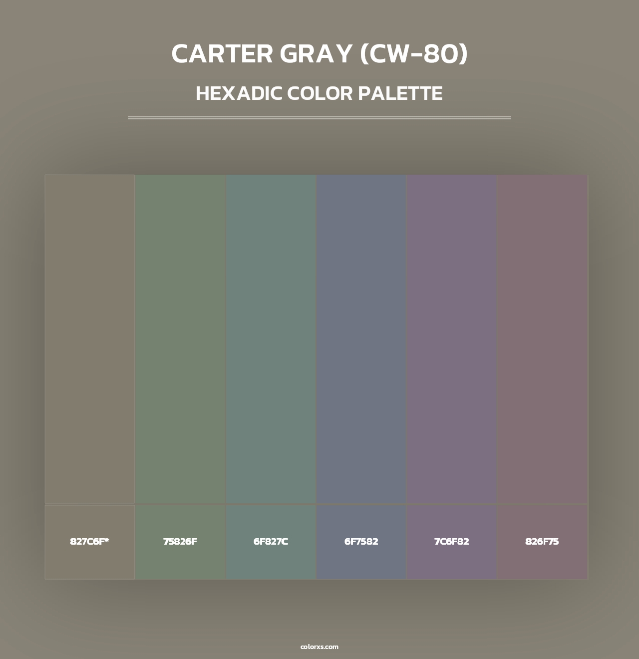 Carter Gray (CW-80) - Hexadic Color Palette