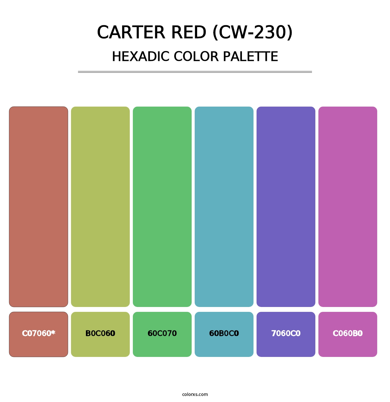 Carter Red (CW-230) - Hexadic Color Palette