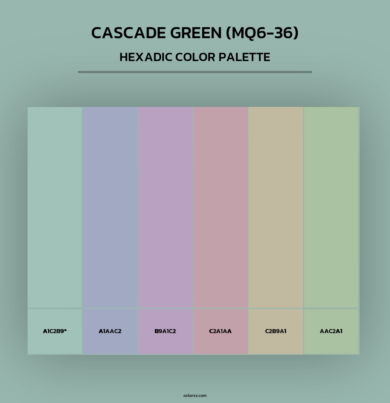 Cascade Green (MQ6-36) - Hexadic Color Palette