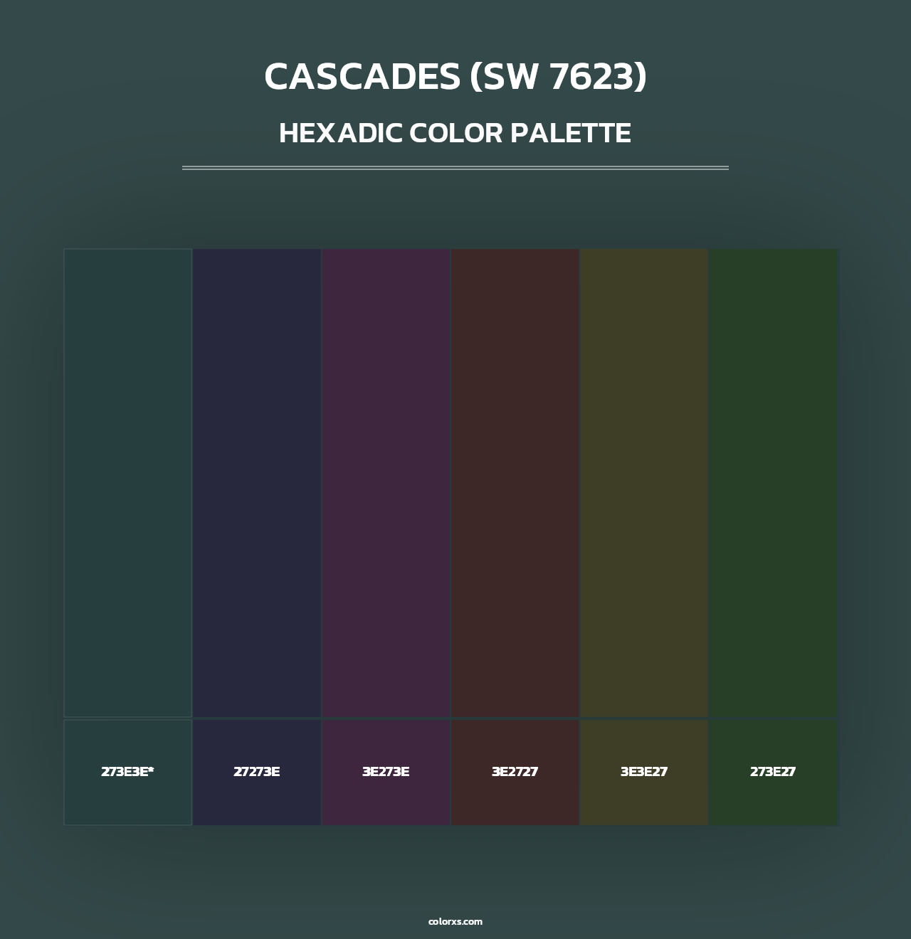 Cascades (SW 7623) - Hexadic Color Palette