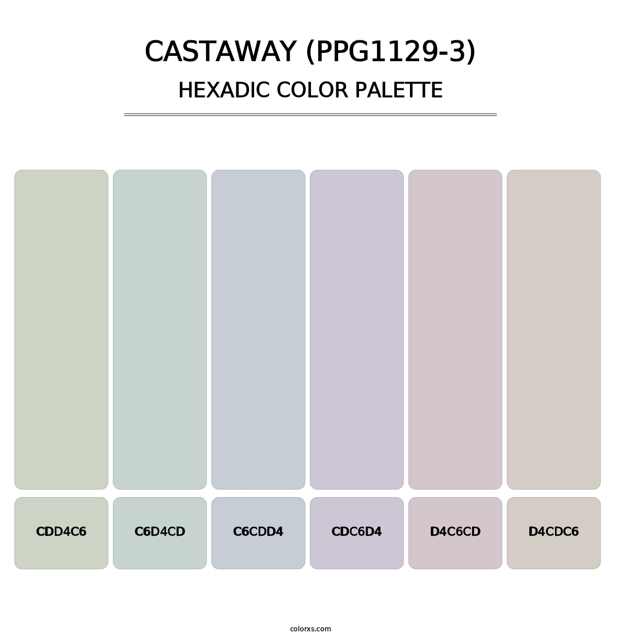 Castaway (PPG1129-3) - Hexadic Color Palette