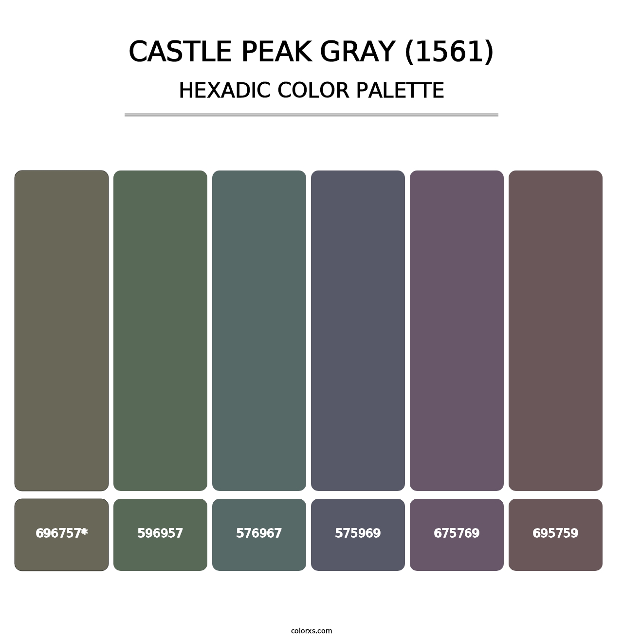 Castle Peak Gray (1561) - Hexadic Color Palette