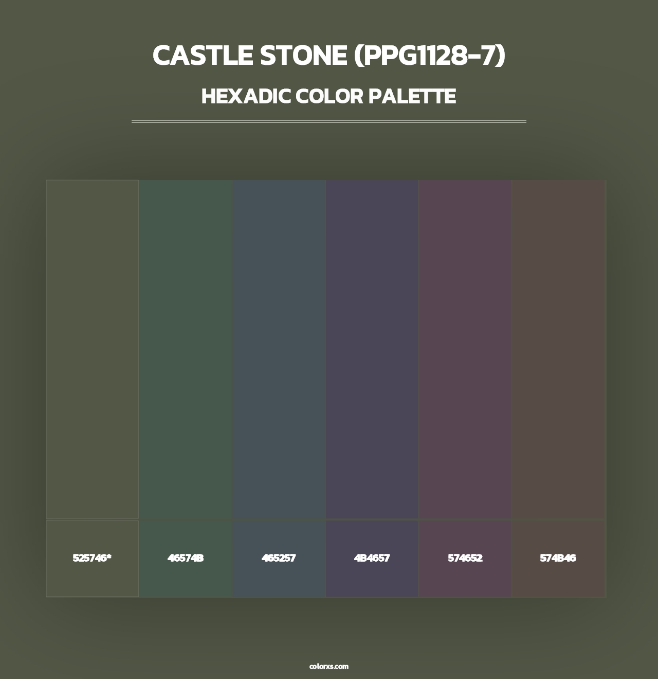 Castle Stone (PPG1128-7) - Hexadic Color Palette