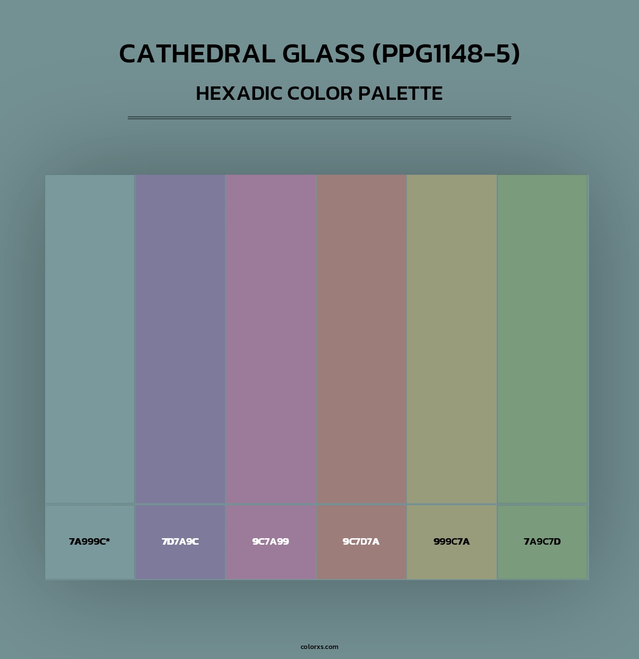 Cathedral Glass (PPG1148-5) - Hexadic Color Palette