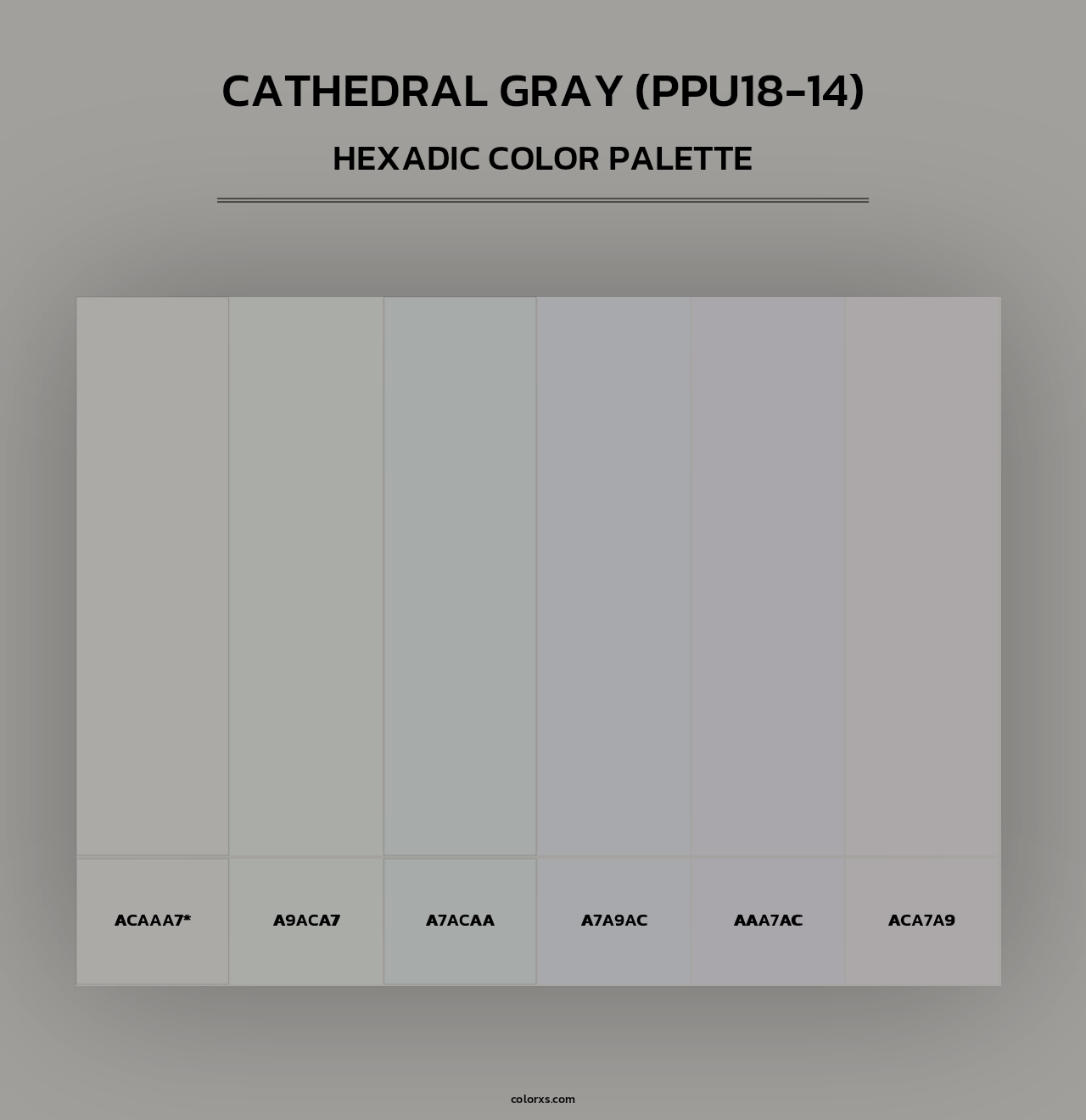 Cathedral Gray (PPU18-14) - Hexadic Color Palette