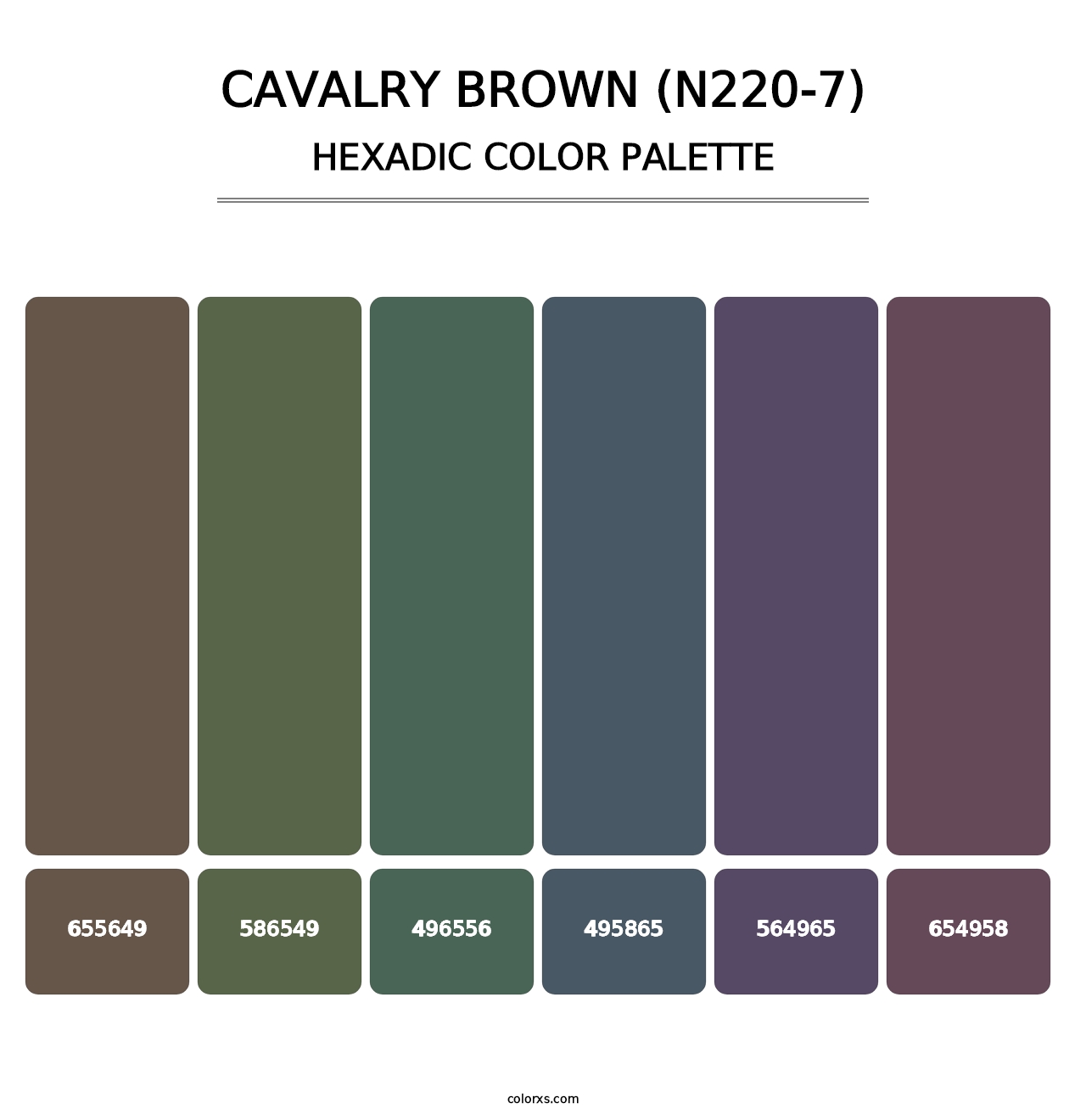 Cavalry Brown (N220-7) - Hexadic Color Palette