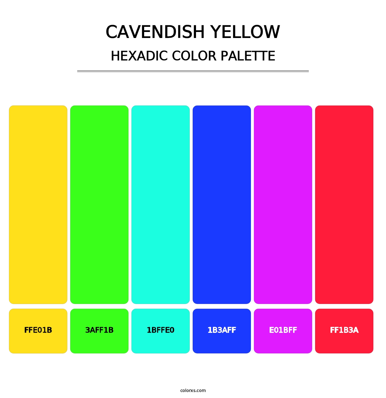 Cavendish Yellow - Hexadic Color Palette
