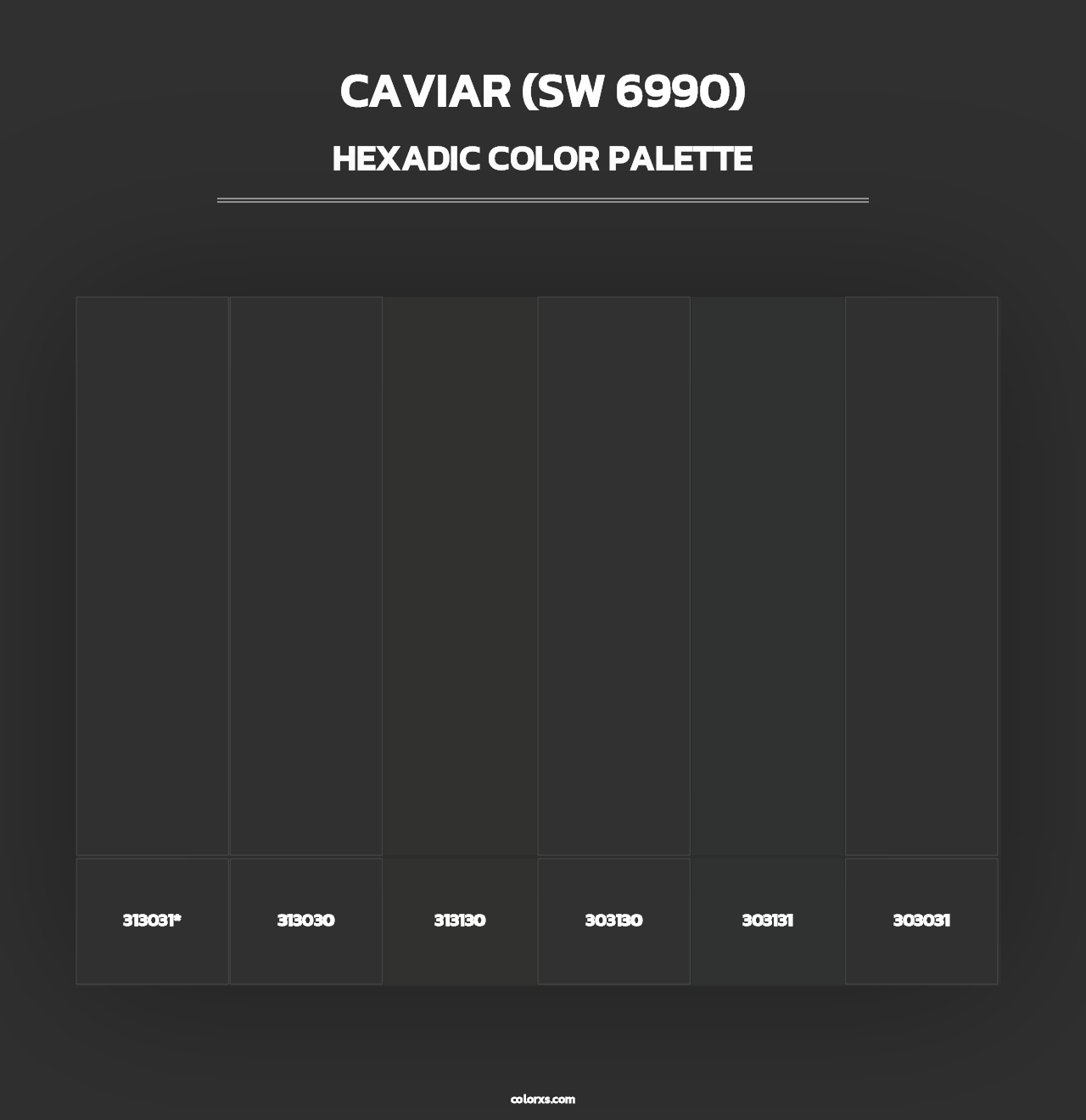 Caviar (SW 6990) - Hexadic Color Palette