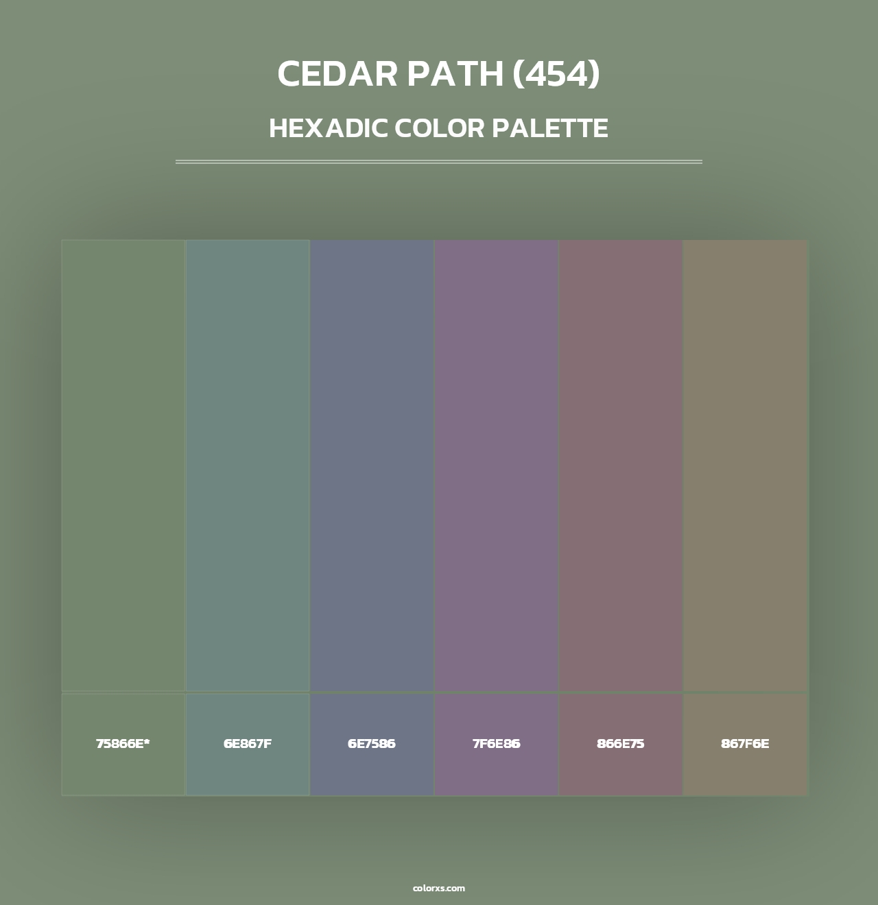 Cedar Path (454) - Hexadic Color Palette
