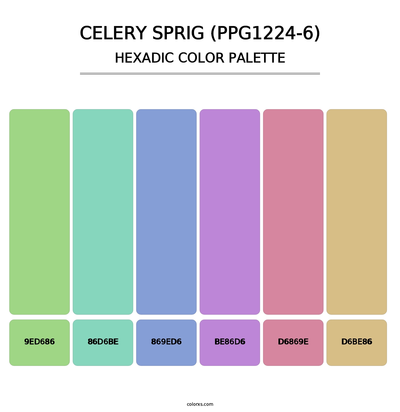 Celery Sprig (PPG1224-6) - Hexadic Color Palette