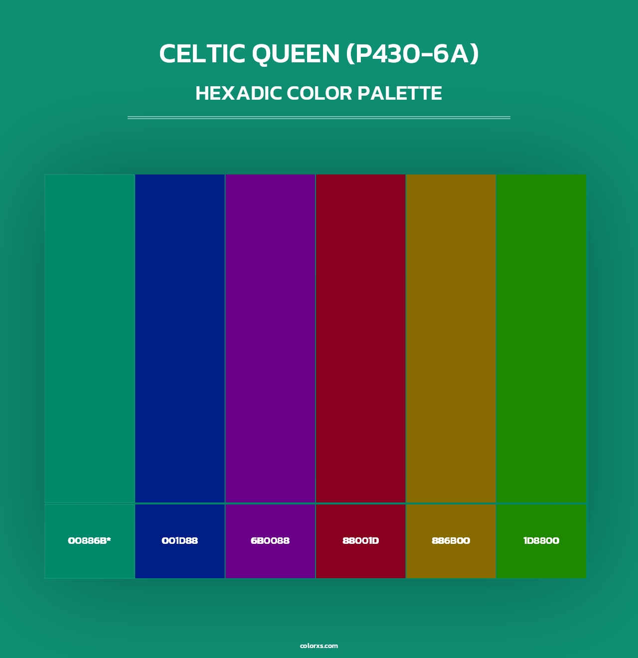 Celtic Queen (P430-6A) - Hexadic Color Palette