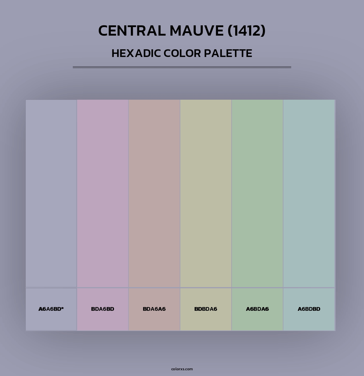 Central Mauve (1412) - Hexadic Color Palette