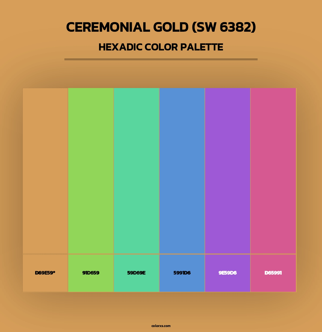 Ceremonial Gold (SW 6382) - Hexadic Color Palette