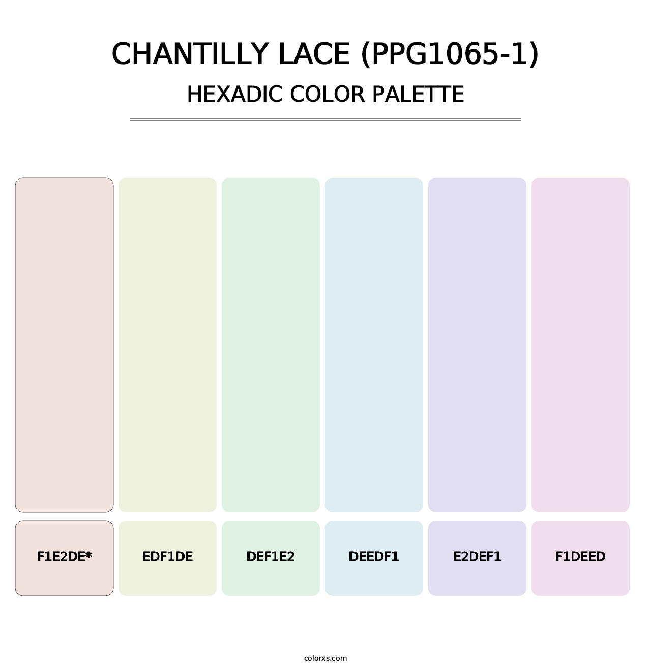 Chantilly Lace (PPG1065-1) - Hexadic Color Palette