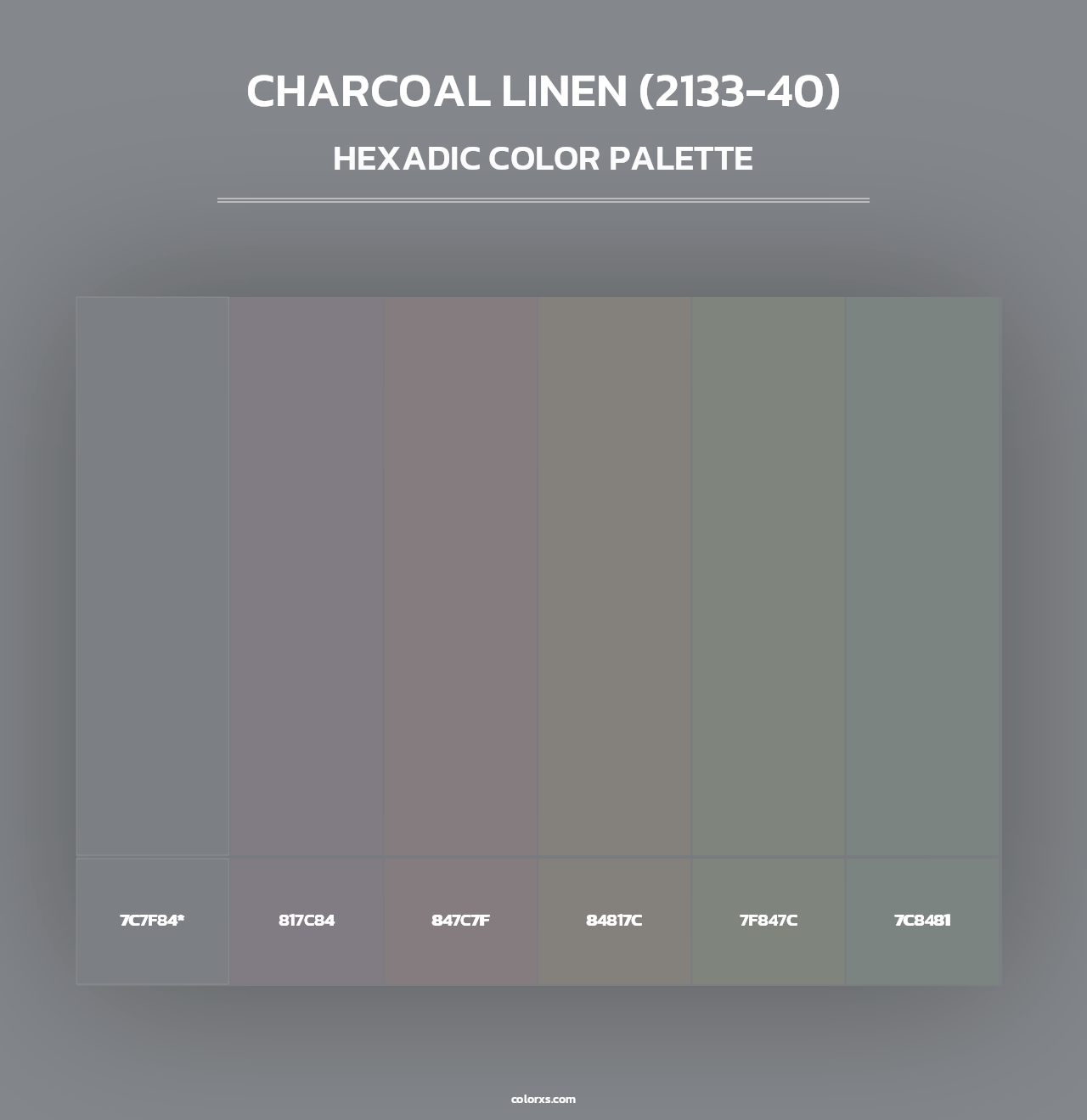 Charcoal Linen (2133-40) - Hexadic Color Palette