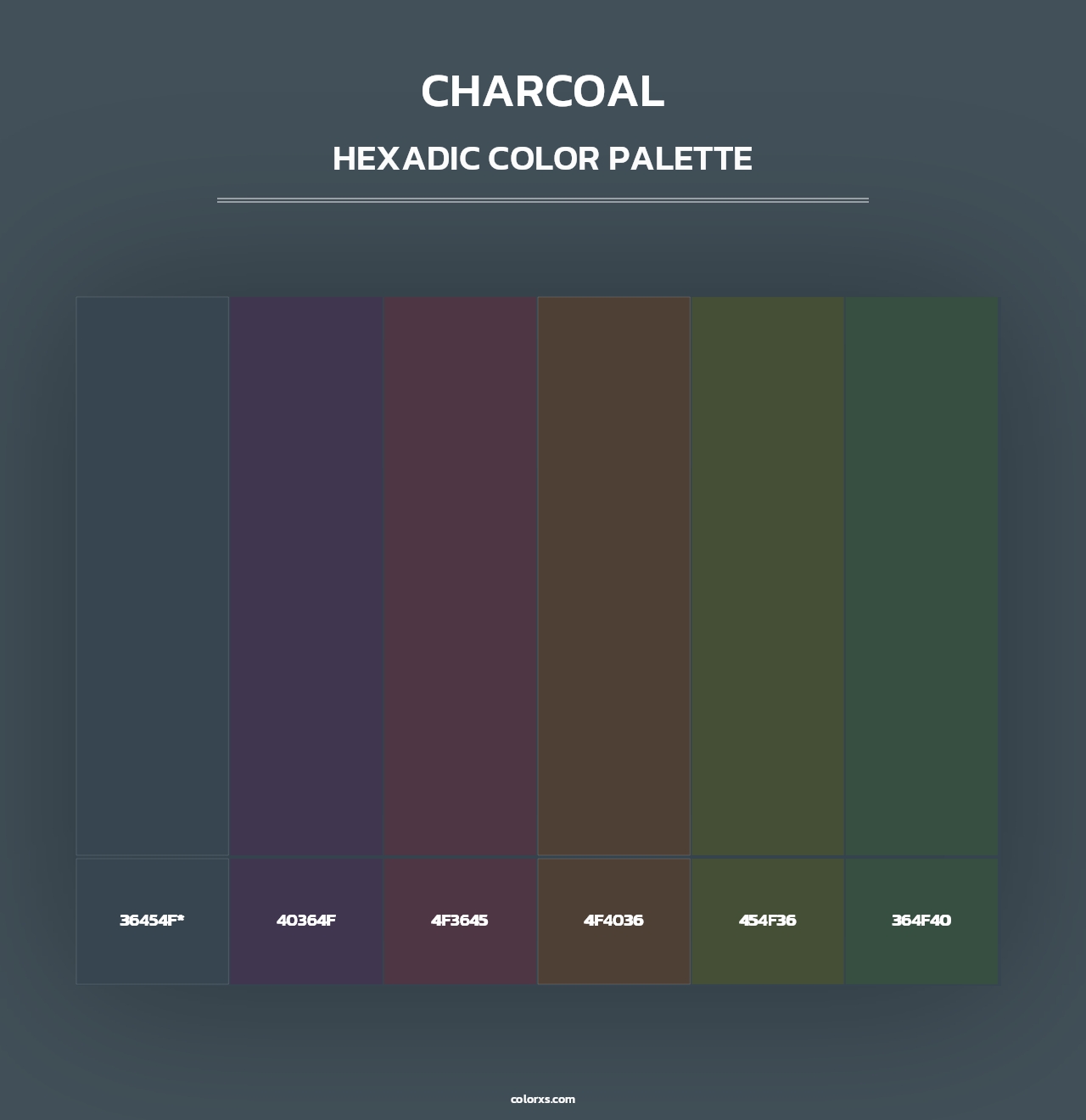 Charcoal - Hexadic Color Palette