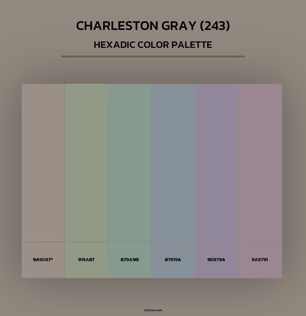 Charleston Gray (243) - Hexadic Color Palette