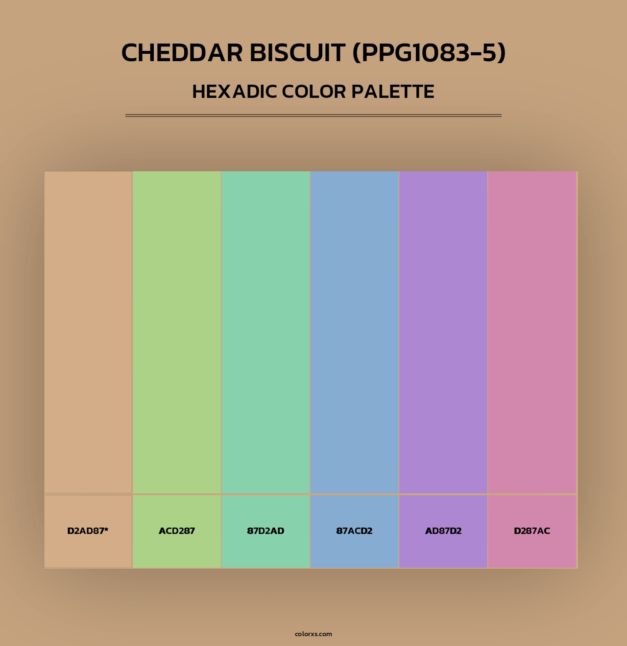 Cheddar Biscuit (PPG1083-5) - Hexadic Color Palette
