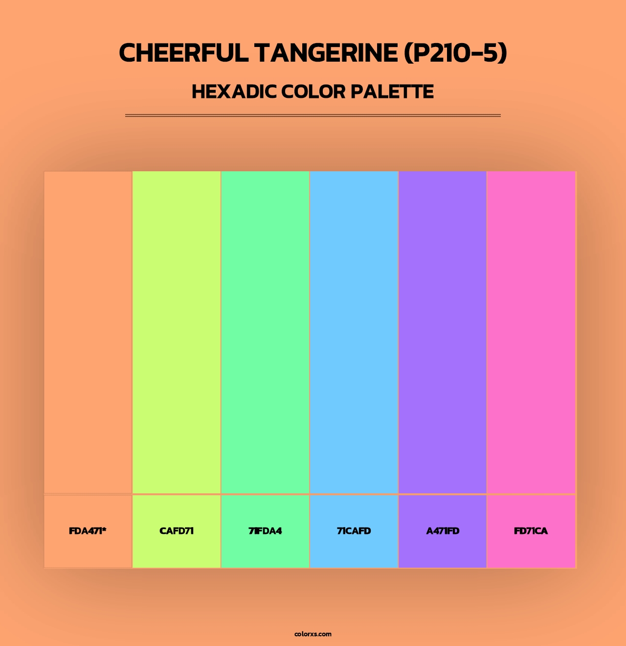 Cheerful Tangerine (P210-5) - Hexadic Color Palette