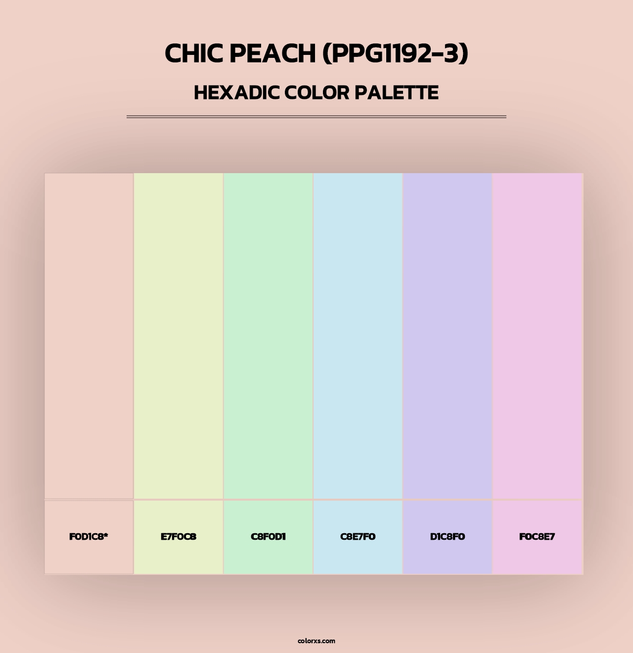Chic Peach (PPG1192-3) - Hexadic Color Palette