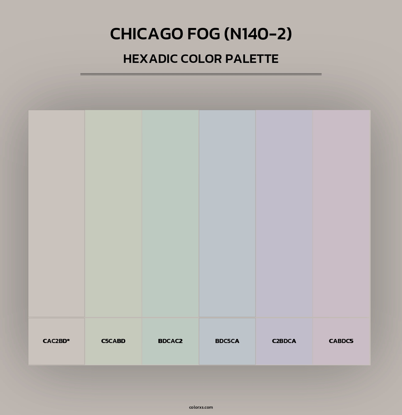 Chicago Fog (N140-2) - Hexadic Color Palette