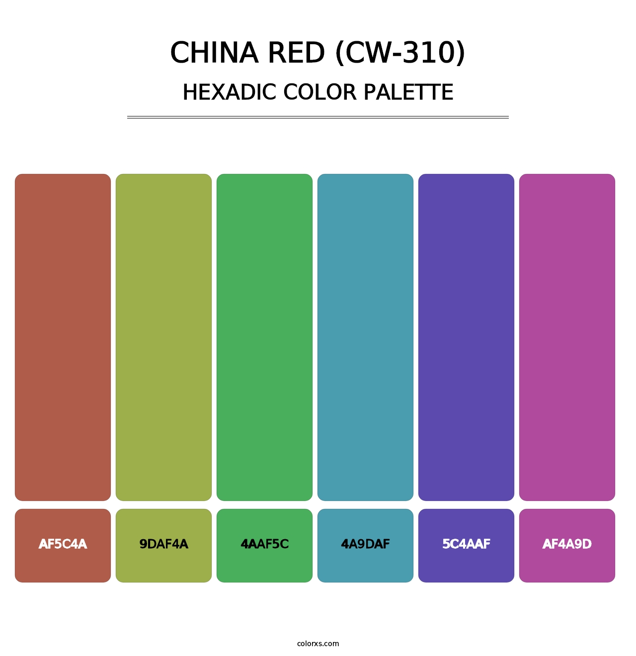 China Red (CW-310) - Hexadic Color Palette
