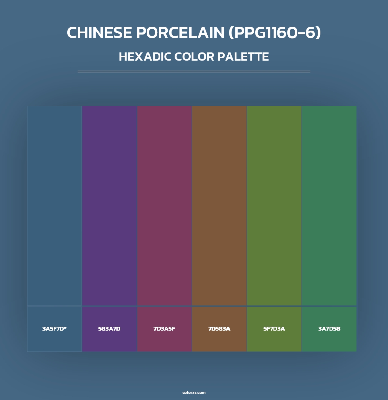 Chinese Porcelain (PPG1160-6) - Hexadic Color Palette