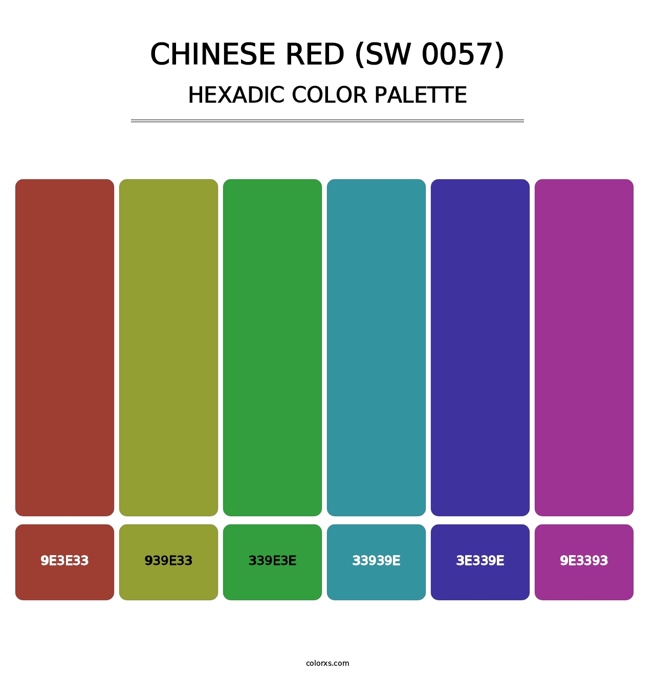 Chinese Red (SW 0057) - Hexadic Color Palette