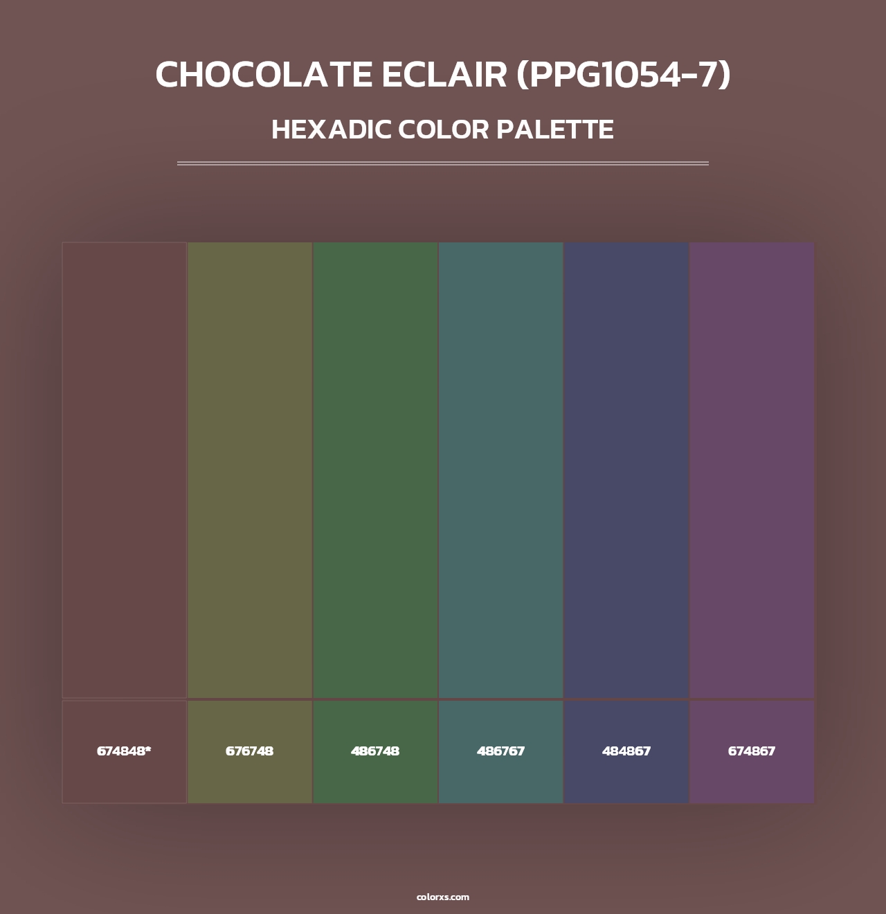 Chocolate Eclair (PPG1054-7) - Hexadic Color Palette