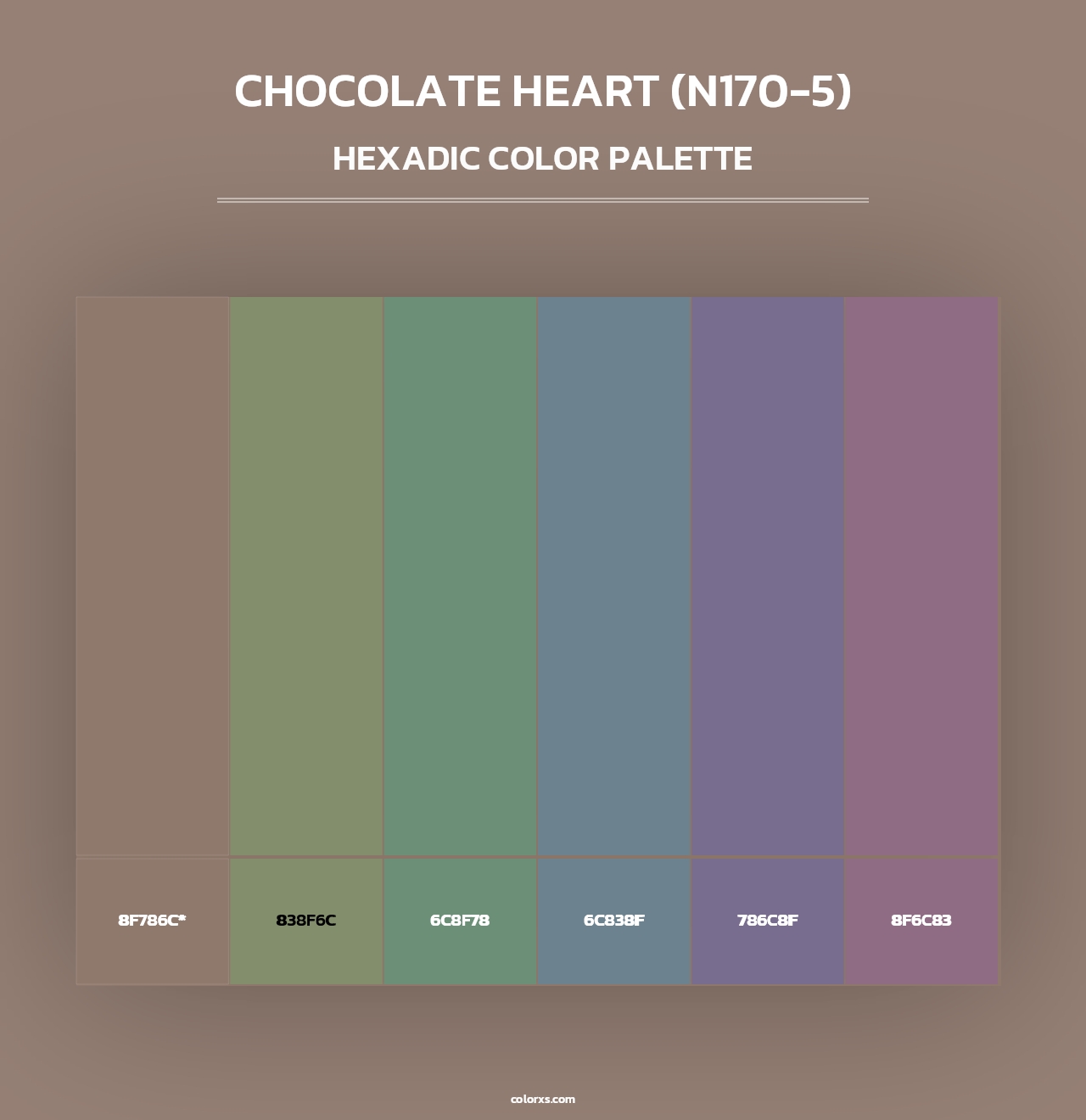 Chocolate Heart (N170-5) - Hexadic Color Palette