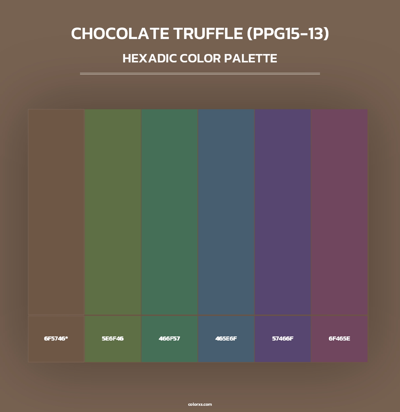 Chocolate Truffle (PPG15-13) - Hexadic Color Palette