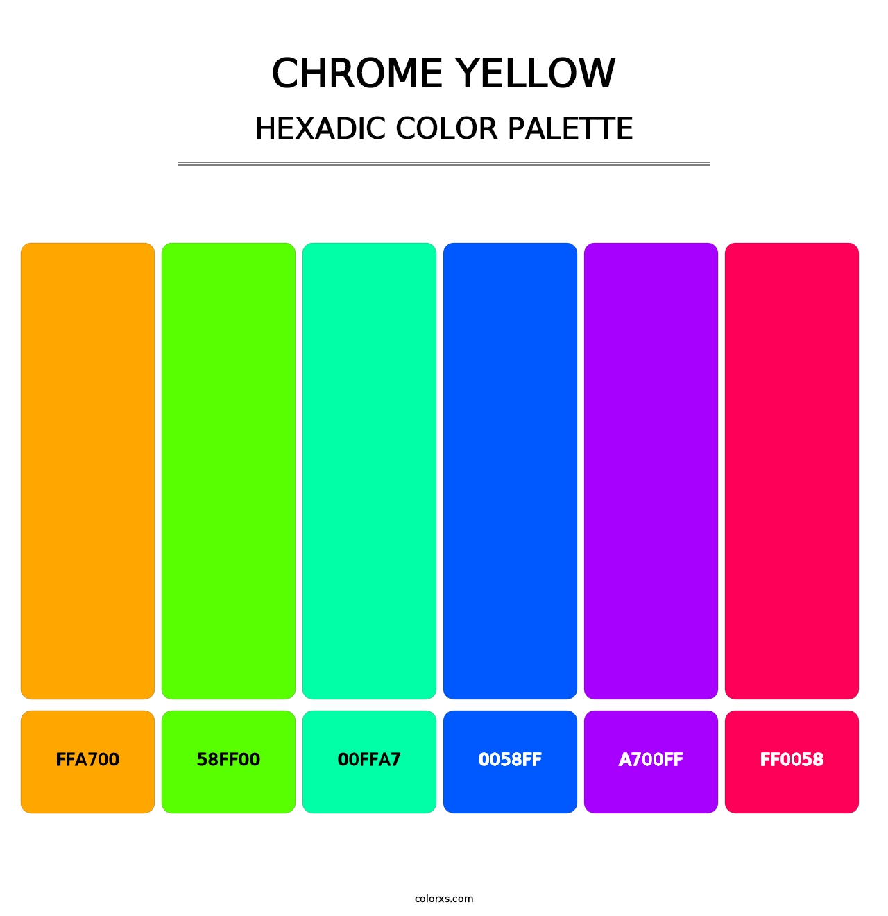 Chrome Yellow - Hexadic Color Palette