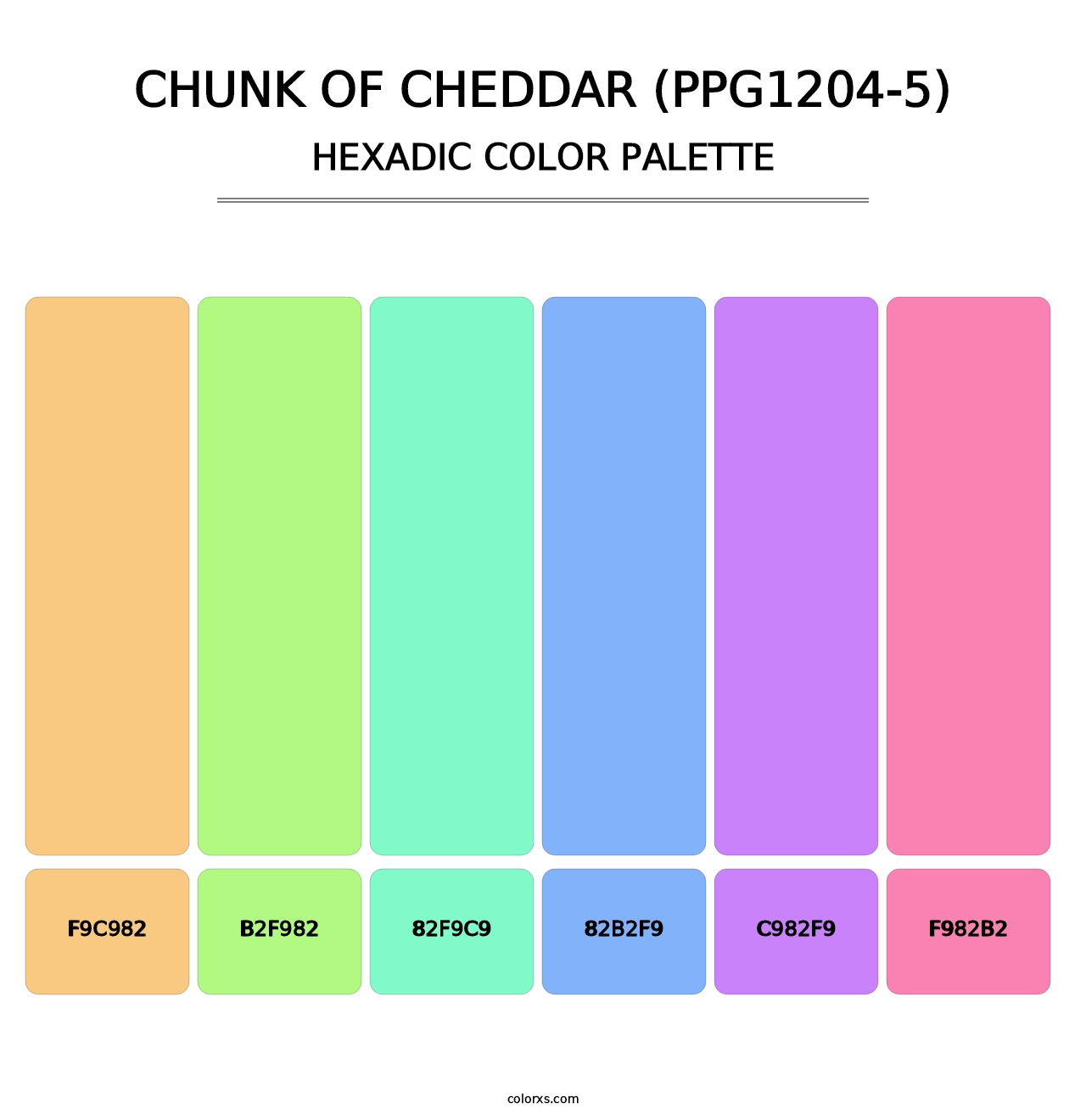 Chunk Of Cheddar (PPG1204-5) - Hexadic Color Palette