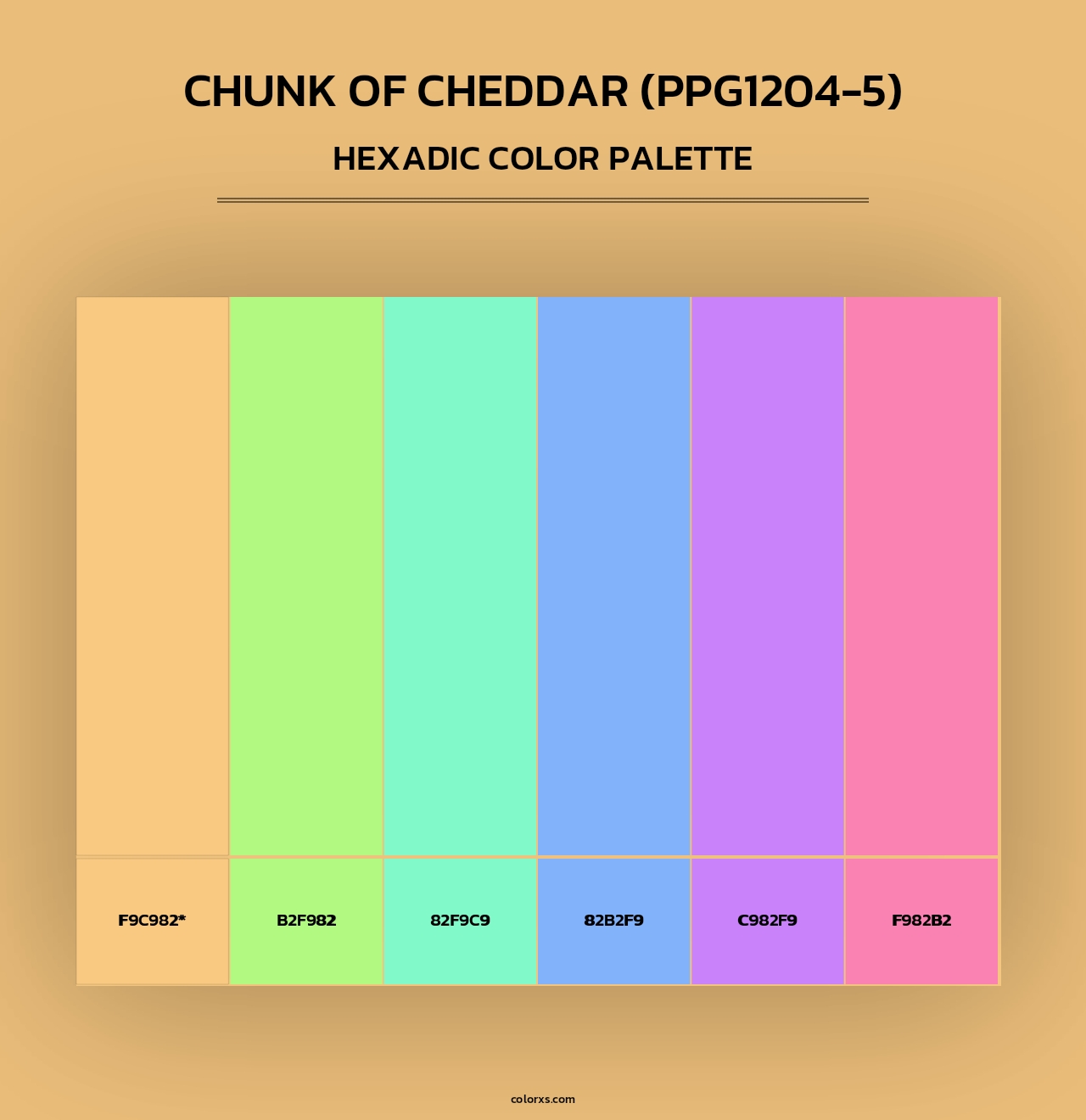 Chunk Of Cheddar (PPG1204-5) - Hexadic Color Palette