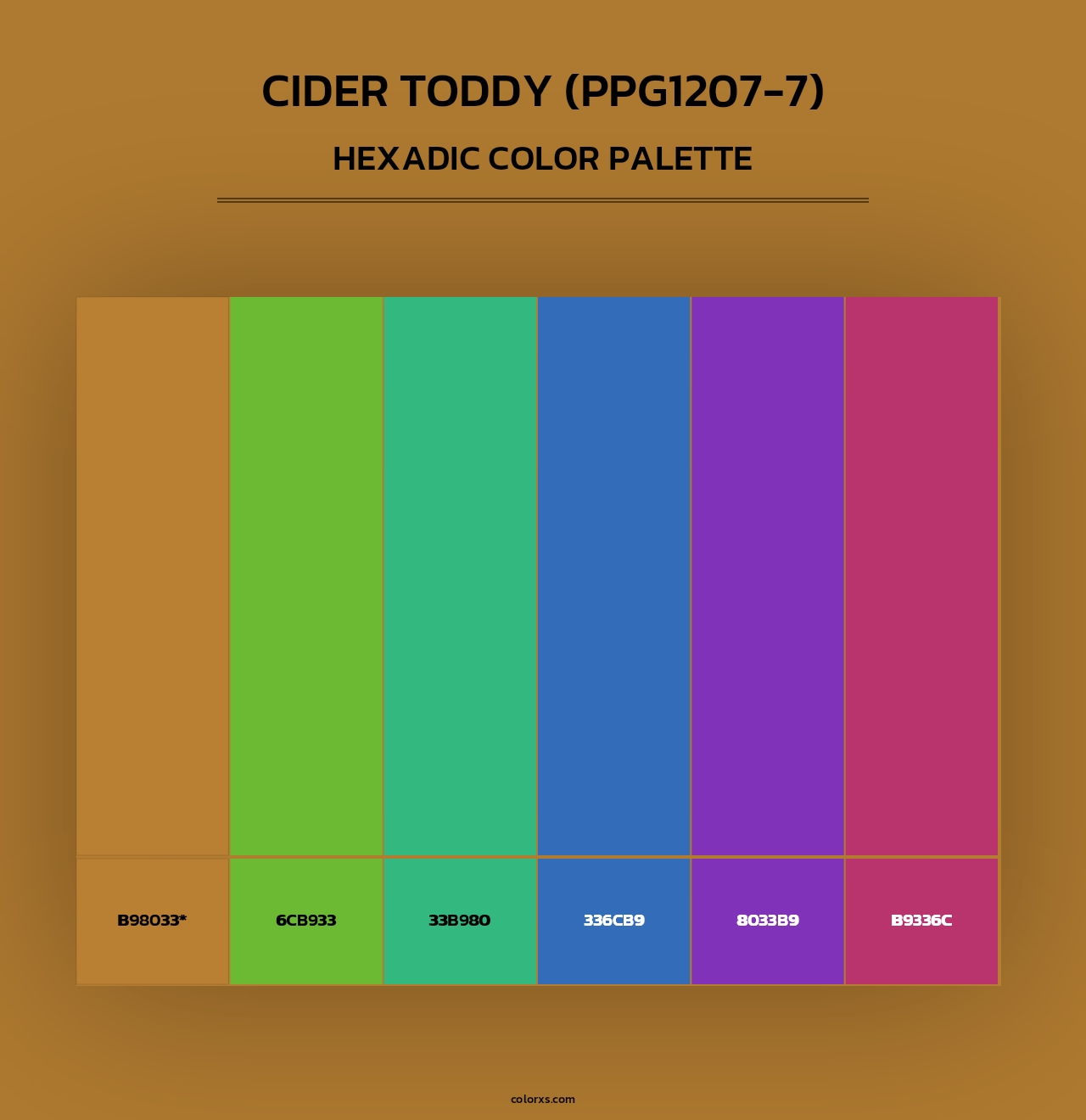 Cider Toddy (PPG1207-7) - Hexadic Color Palette