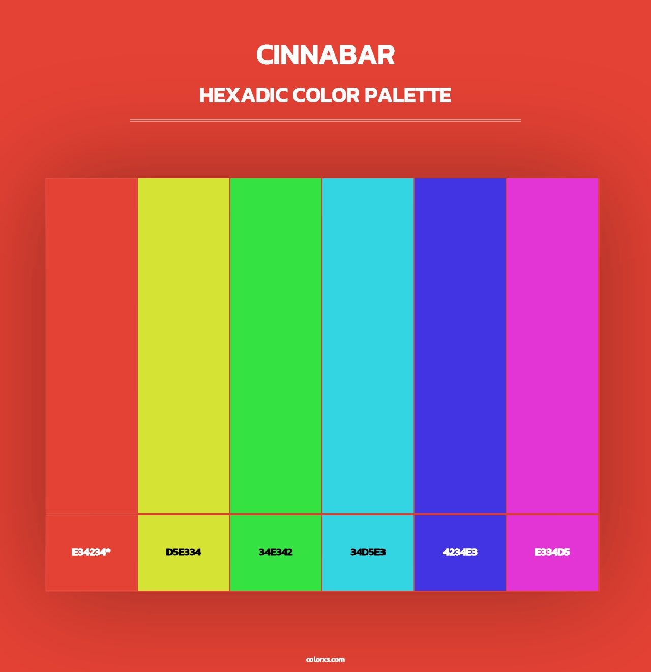 Cinnabar - Hexadic Color Palette