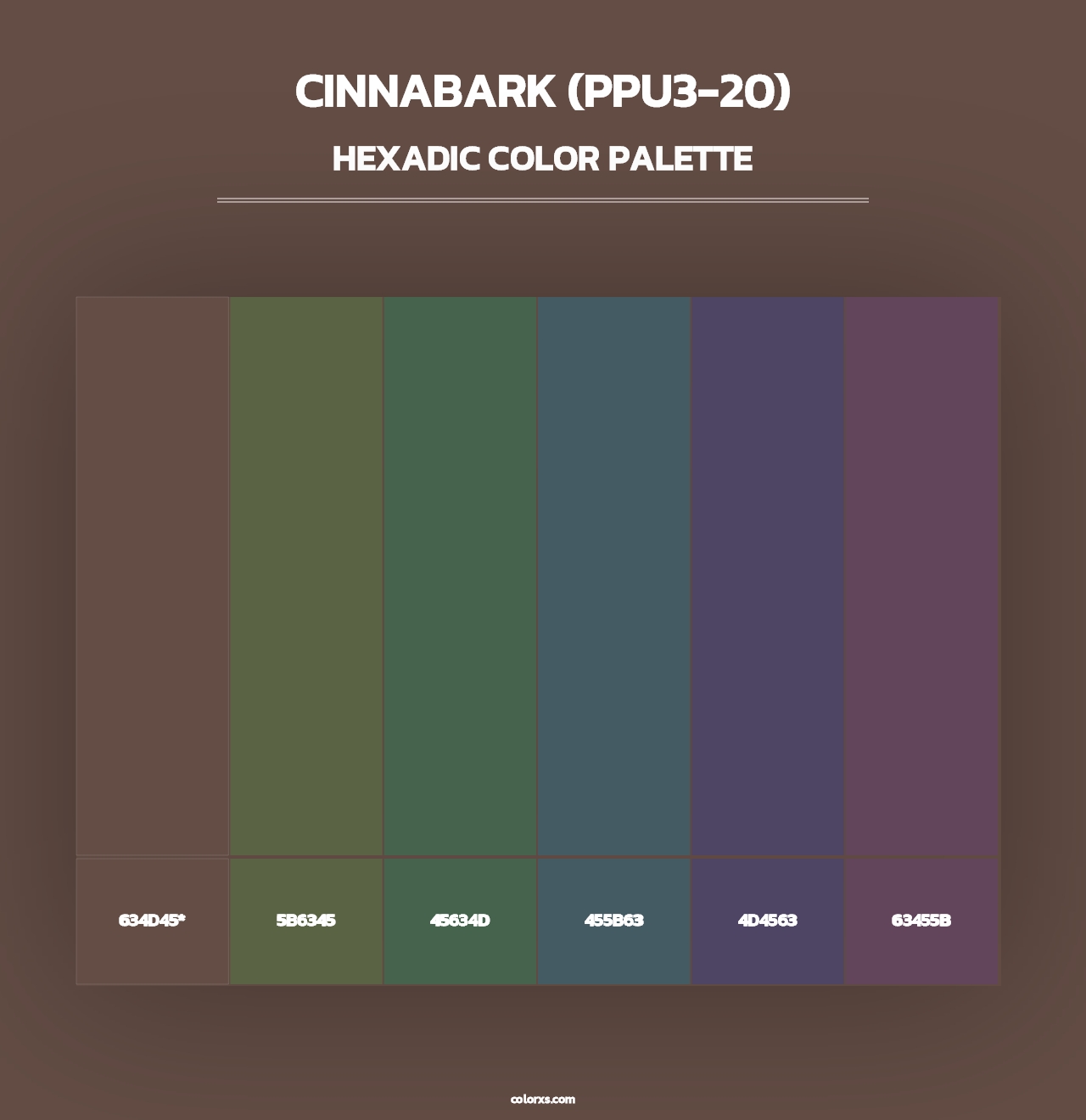 Cinnabark (PPU3-20) - Hexadic Color Palette
