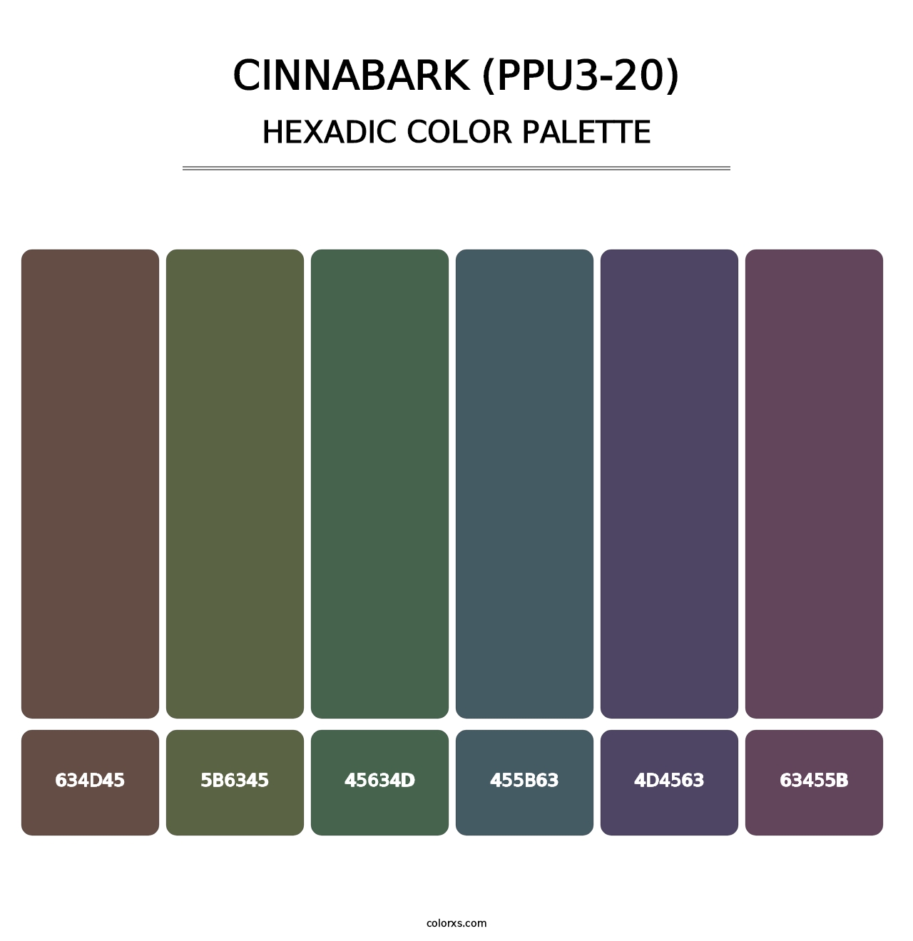 Cinnabark (PPU3-20) - Hexadic Color Palette
