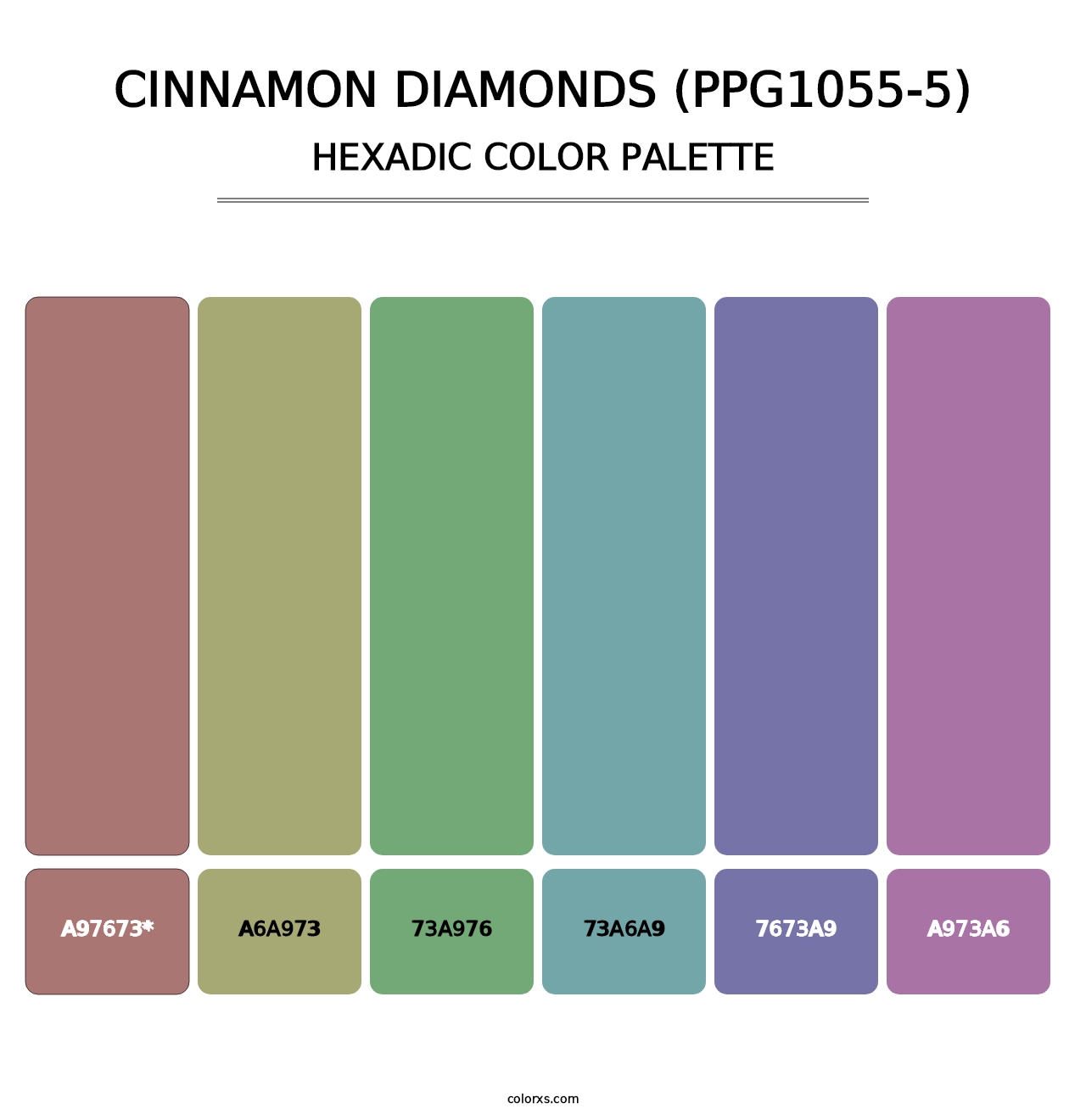 Cinnamon Diamonds (PPG1055-5) - Hexadic Color Palette