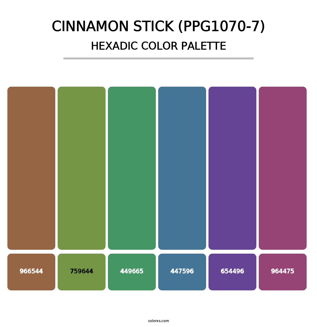 Cinnamon Stick (PPG1070-7) - Hexadic Color Palette