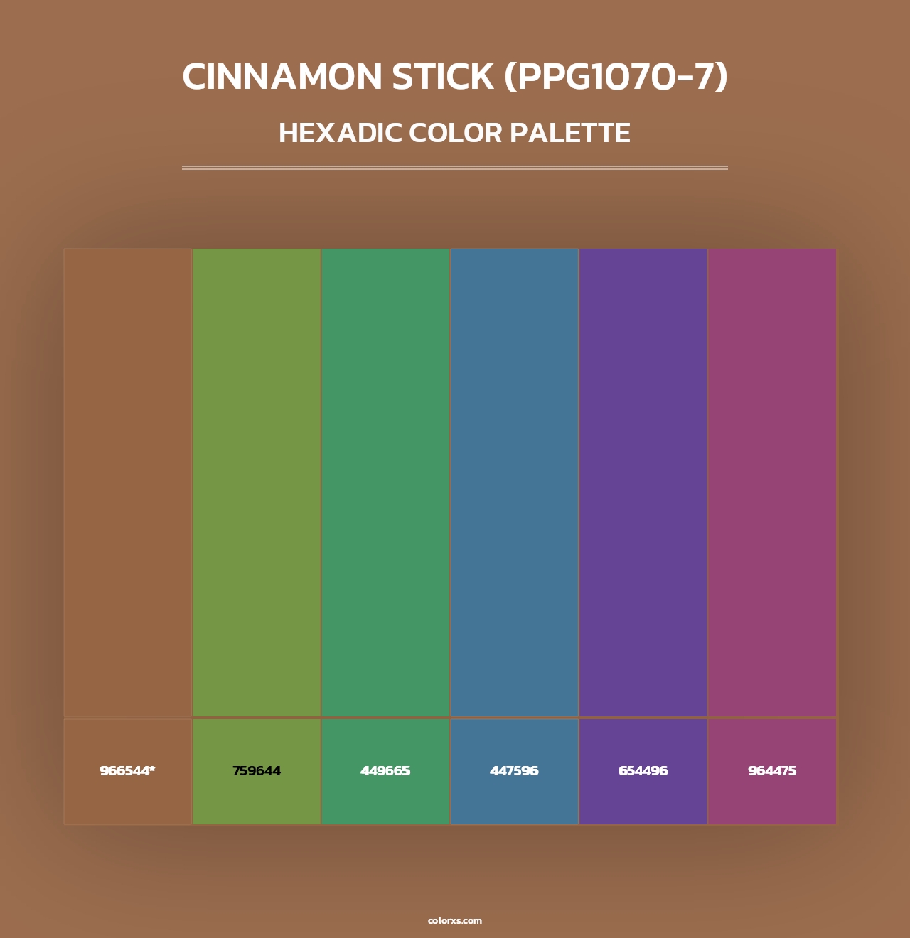 Cinnamon Stick (PPG1070-7) - Hexadic Color Palette
