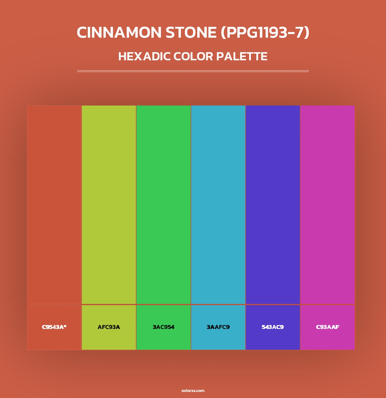 Cinnamon Stone (PPG1193-7) - Hexadic Color Palette