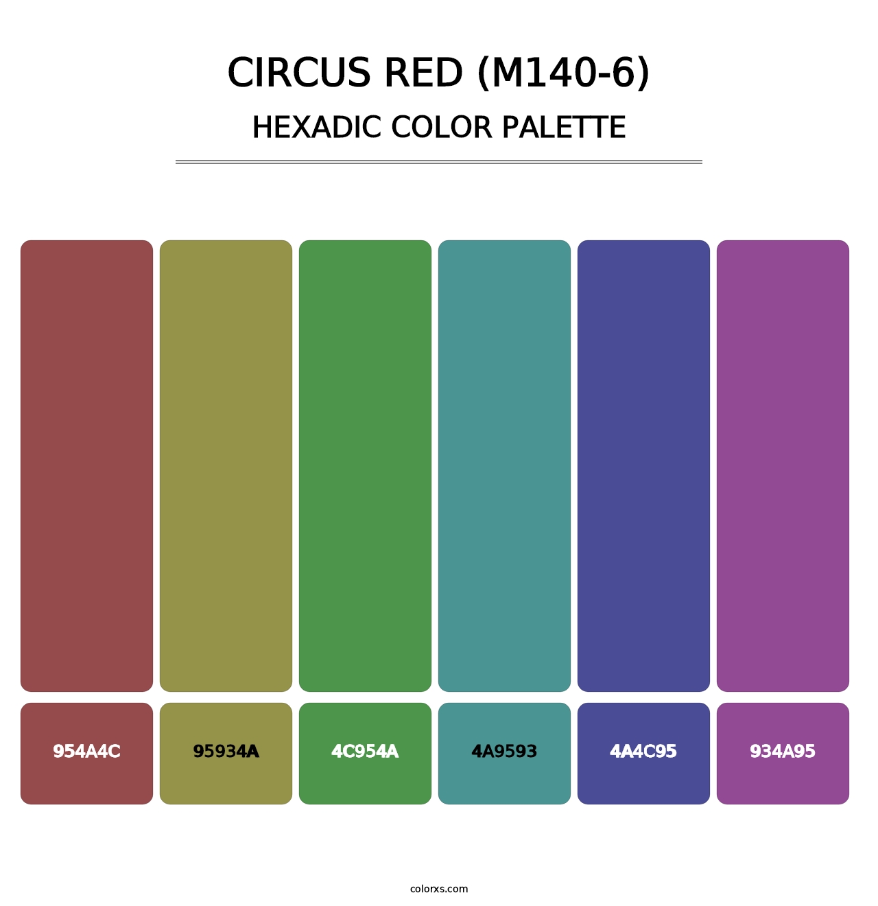 Circus Red (M140-6) - Hexadic Color Palette