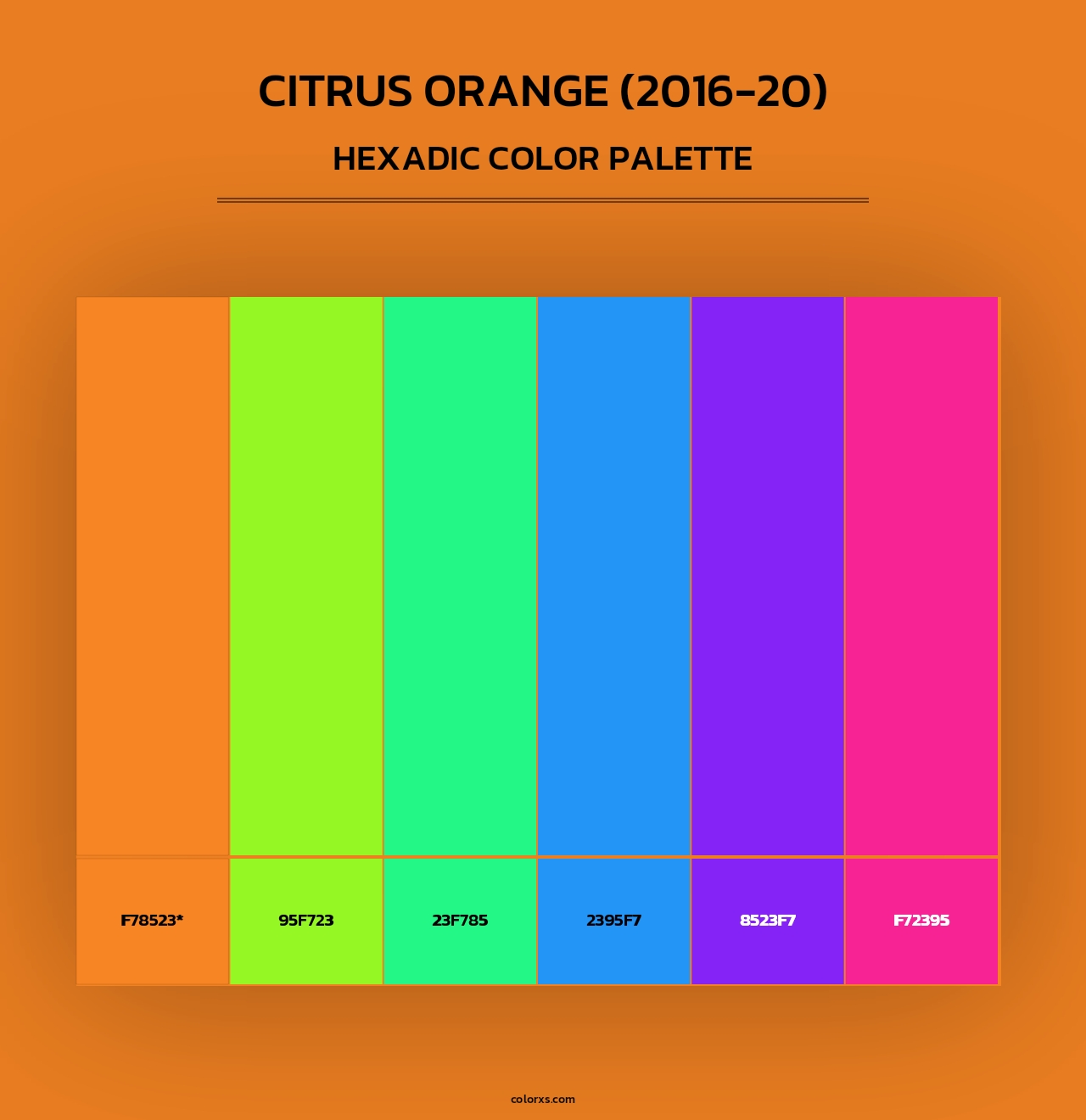 Citrus Orange (2016-20) - Hexadic Color Palette